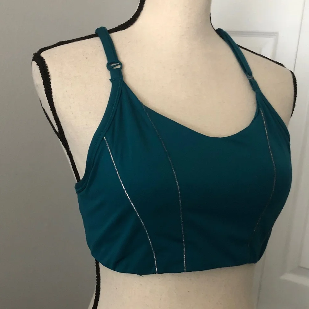 NIKE Yoga Dri-FIT Indy Teal Sports Bra | M